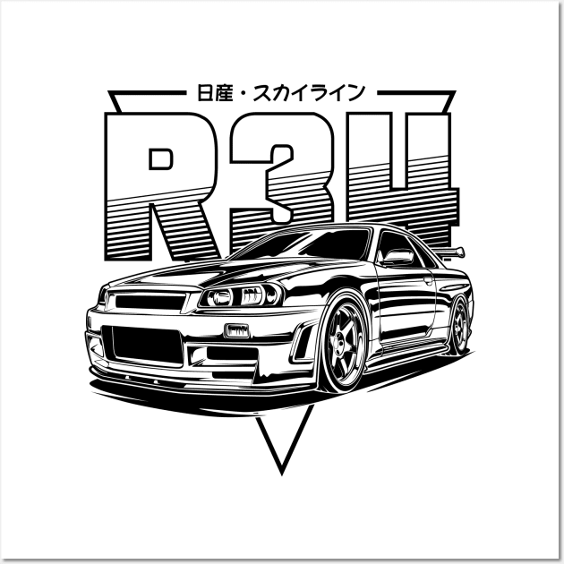 Skyline GTR R34 Wall Art by idrdesign